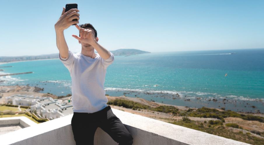 A man taking a selfie