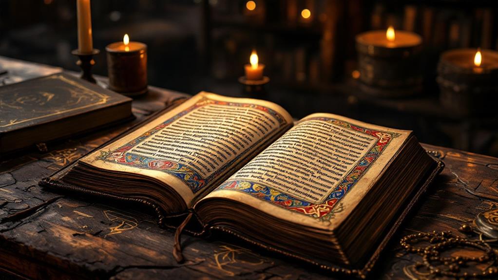 artistic medieval book pages