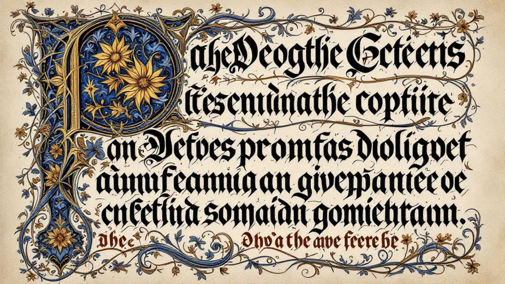 gothic style in calligraphy
