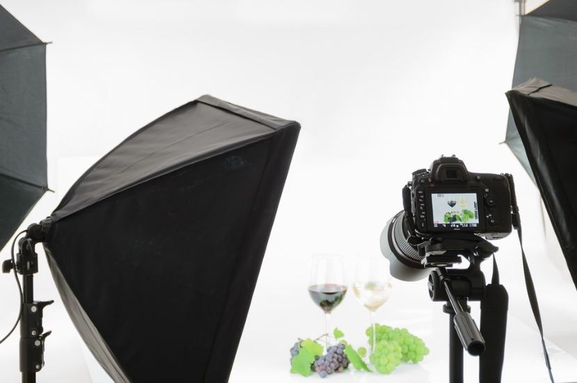 Picture of a studio setup for product photography.