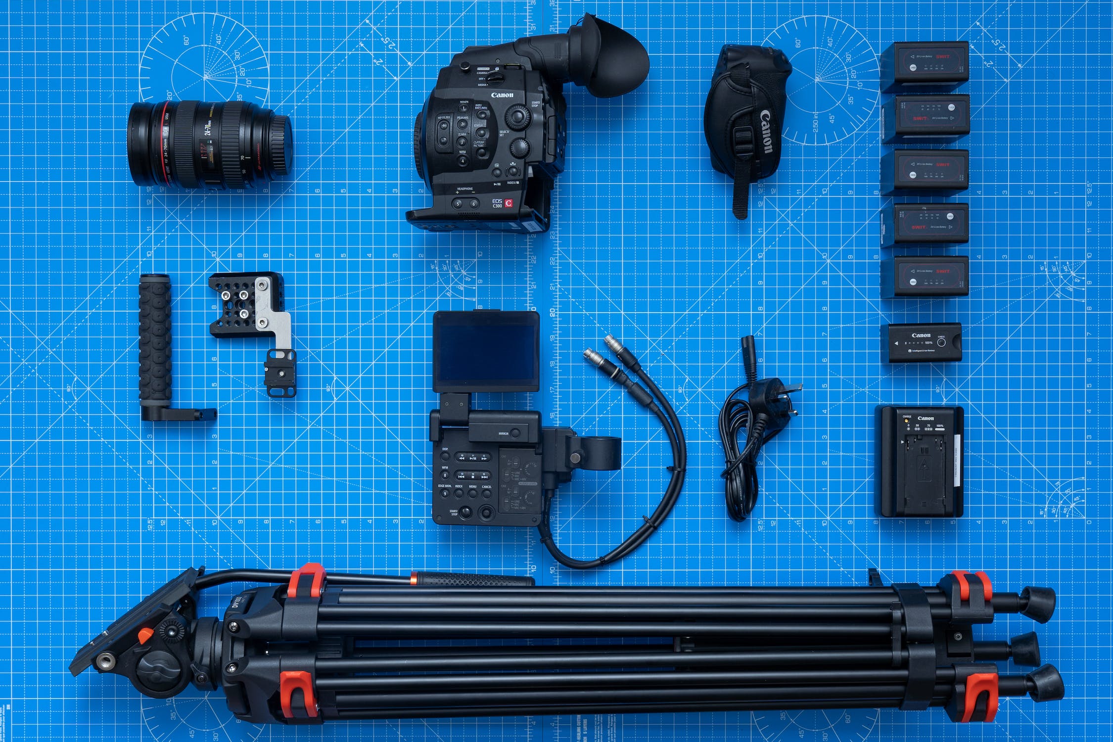 a variety of camera equipment and gears