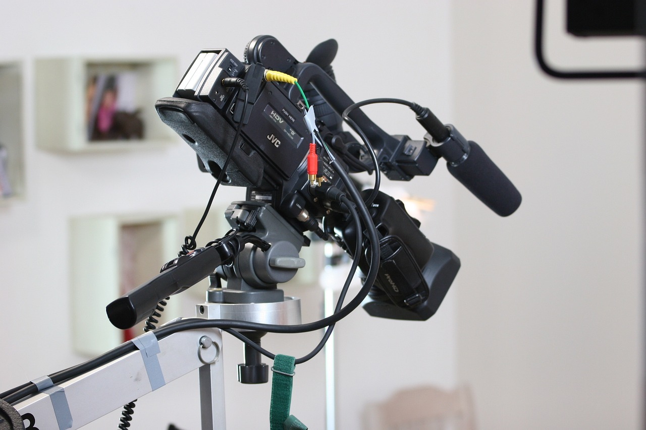 a video camera with a microphone